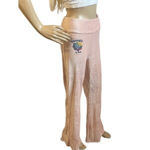 Namaste in Bed Mandala Pink Ribbed Upcycled Lounge Pants